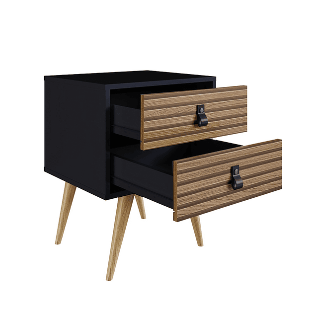 Velador Amber 2 Cajones Negro/Brise