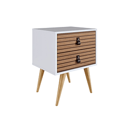 Velador Amber 2 Cajones Blanco/Brise