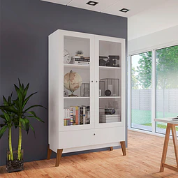 Vitrina 2 Puertas Amber Blanco