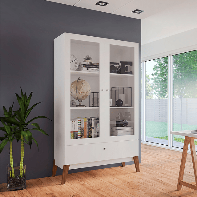 Vitrina 2 Puertas Amber Blanco