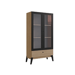 Vitrina 2 Puertas Amber Café/Negro 