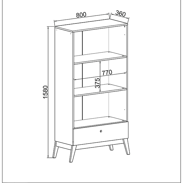 Vitrina 2 Puertas Amber Café/Negro 