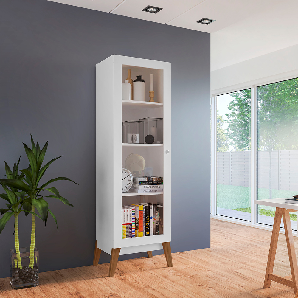 Vitrina 1 Puerta Amber Blanco