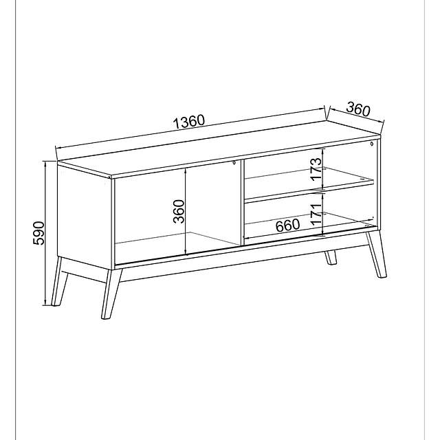Rack Tv Amber Maui Blanco