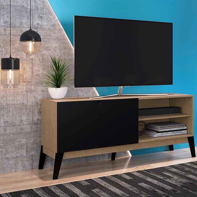 Rack Tv Amber Maui Negro/Café