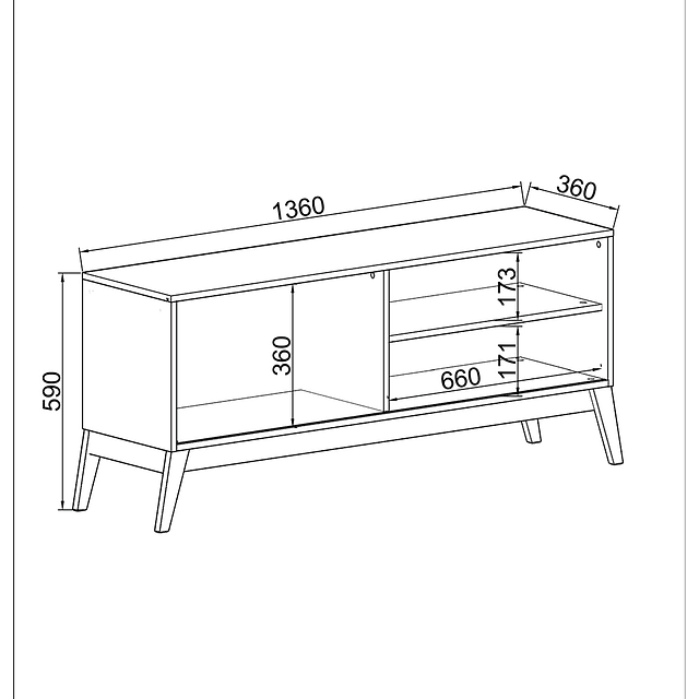 Rack Tv Amber Maui Negro/Café