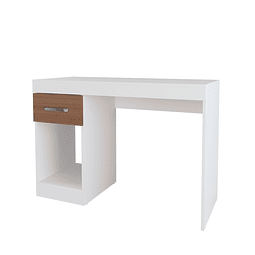 Mesa De Escritorio Con Cajon Practic Blanco / Avellana