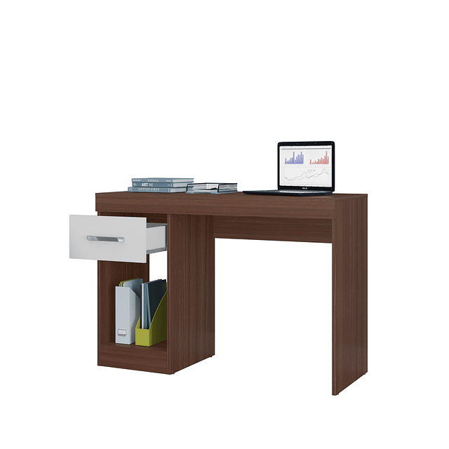 Mesa De Escritorio Con Cajon Avellana