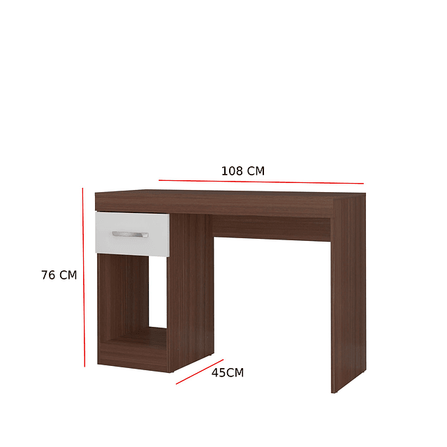 Mesa De Escritorio Con Cajon Avellana