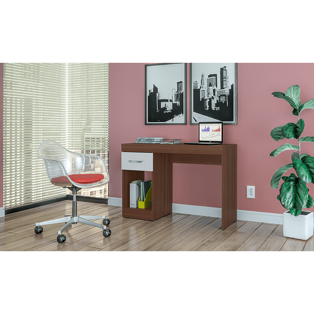 Mesa De Escritorio Con Cajon Avellana