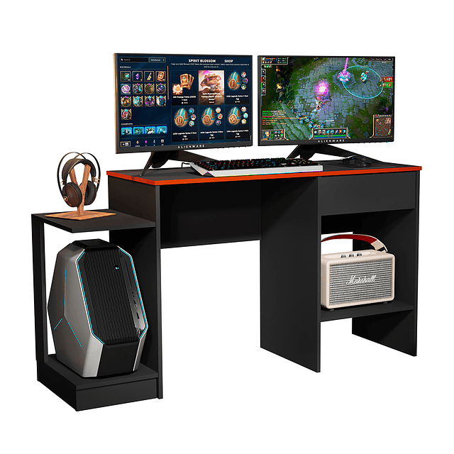 Escritorio Gamer Negro Be Rojo