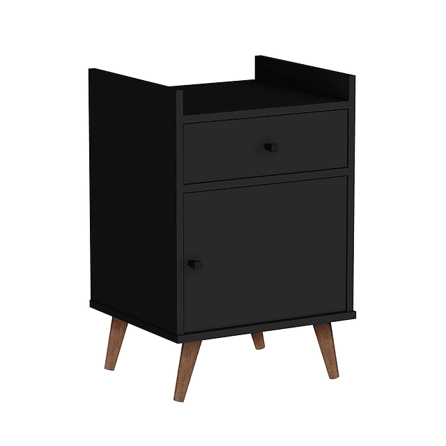 Velador Con Puerta Be Negro