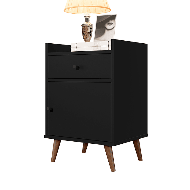 Velador Con Puerta Be Negro