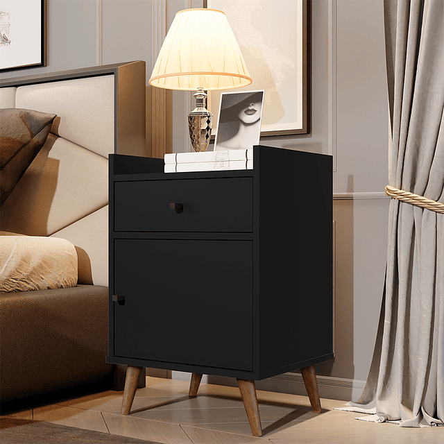 Velador Con Puerta Be Negro