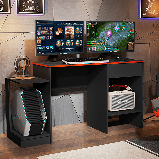 Escritorio Gamer Negro Be Rojo