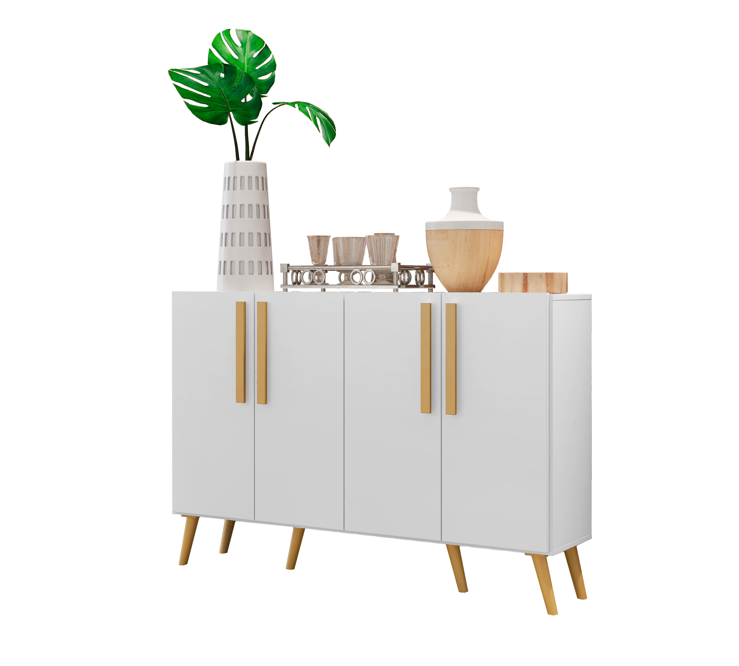Buffet Retro Viena 4 Puertas Blanco