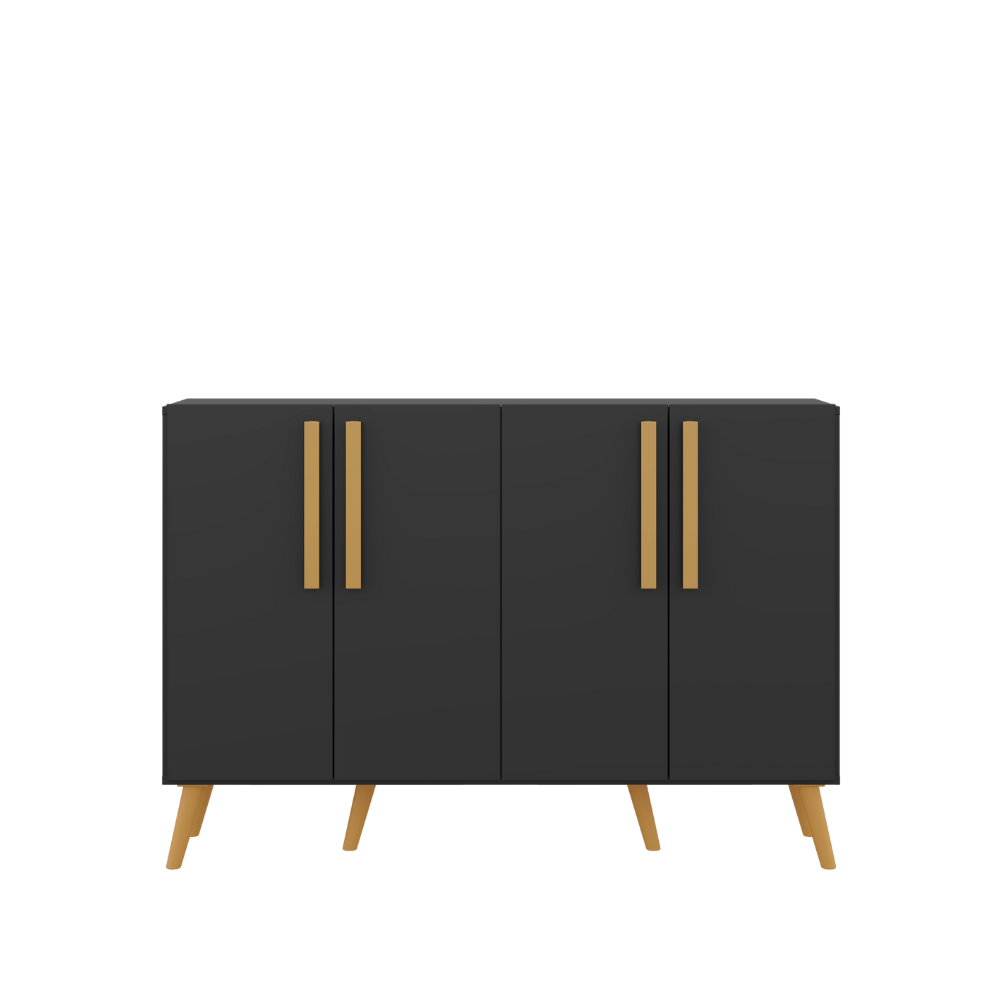 Buffet Retro Viena 4 Puertas Negro