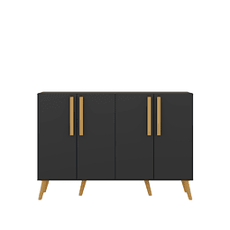 Buffet Retro Viena 4 Puertas Negro