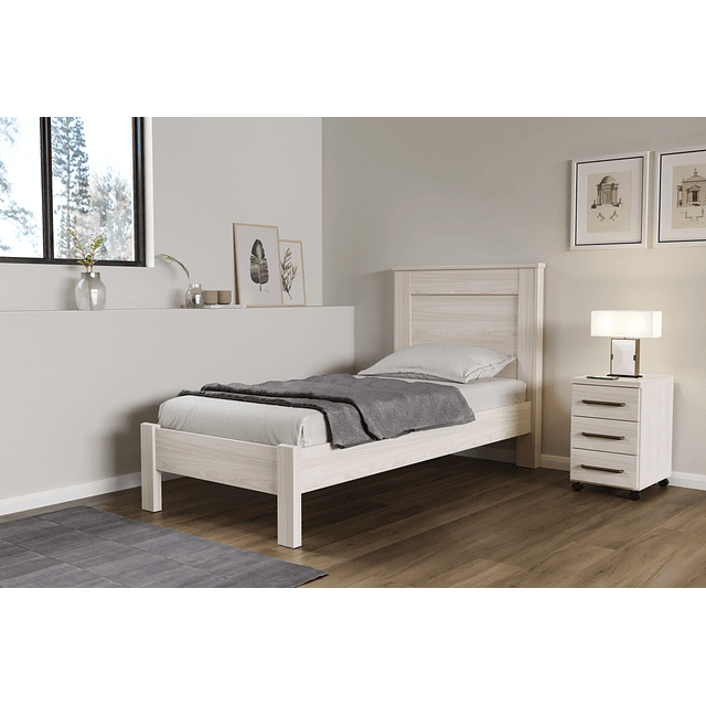 Cama 1 Plaza Munique Vainilla
