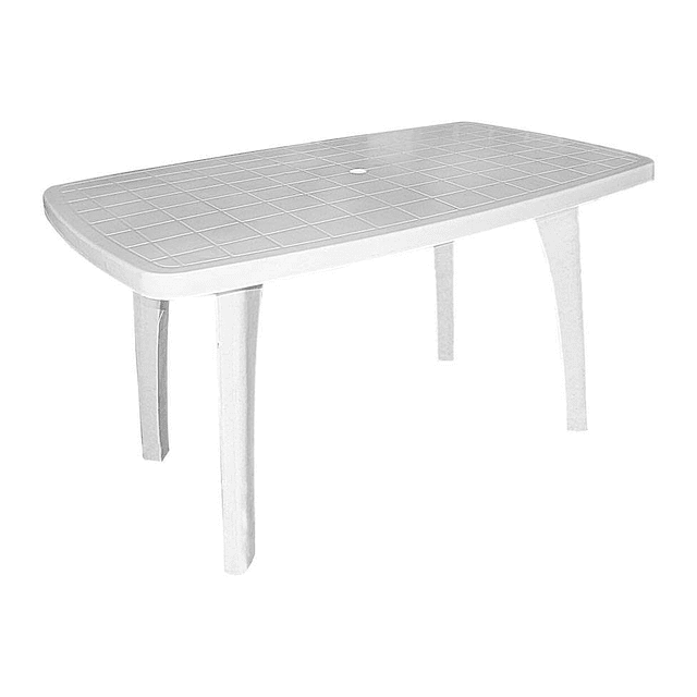 Mesa Plástico Rectangular Desarmable Mariana Blanco