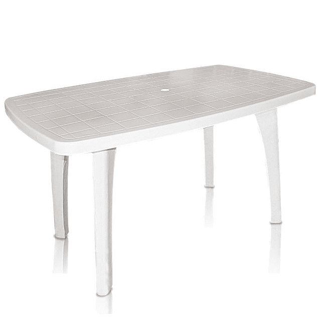 Mesa Plástico Rectangular Desarmable Mariana Blanco
