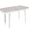 Mesa Plástico Rectangular Desarmable Mariana Blanco