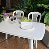Mesa Plástico Rectangular Desarmable Mariana Blanco