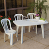 Mesa Plástico Rectangular Desarmable Mariana Blanco