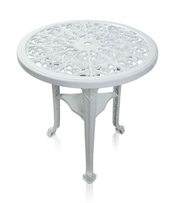 Mesa Plástica Redonda Desarmable Colonial Blanco