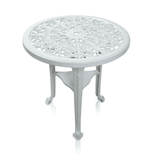 Mesa Plástica Redonda Desarmable Colonial Blanco