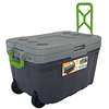 Cooler Térmico Con Ruedas Y Bandejas 54 L Gris Verde
