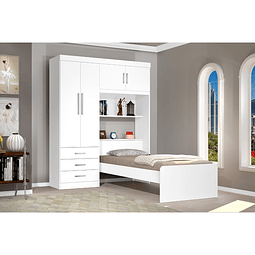 Ropero Con Cama 1 Plaza Blanco