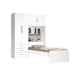 Ropero Con Cama 1 Plaza Blanco