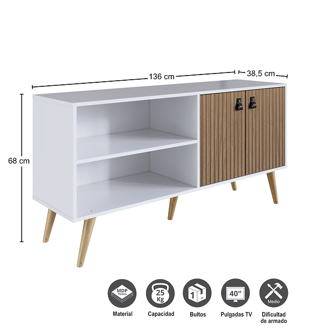 Rack Amber 2 Puertas Blanco/Brise