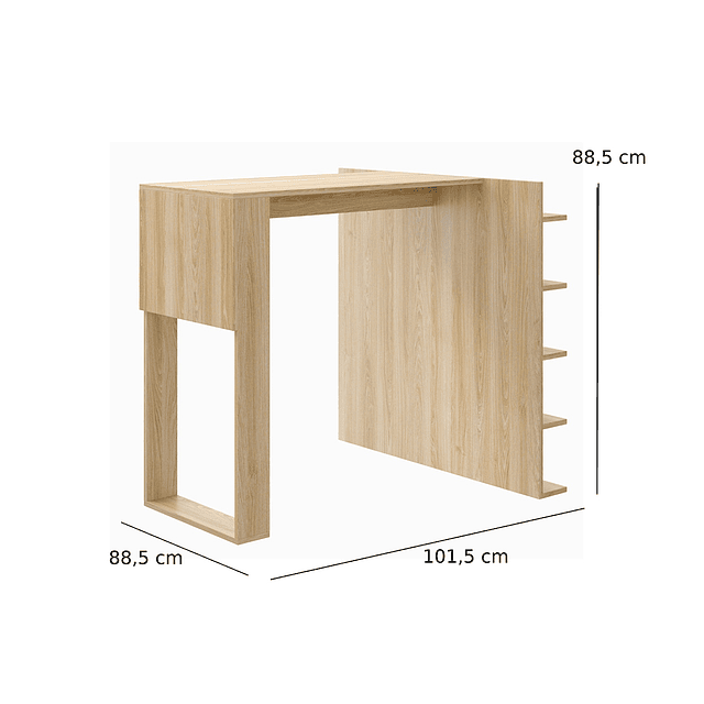 Mesa Smart Con Repisa Lateral Nature 1002