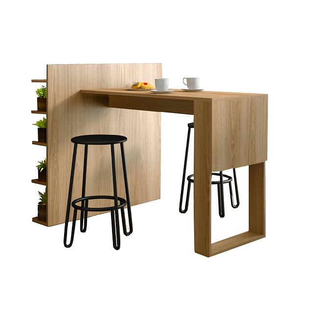 Mesa Smart Con Repisa Lateral Nature 1002