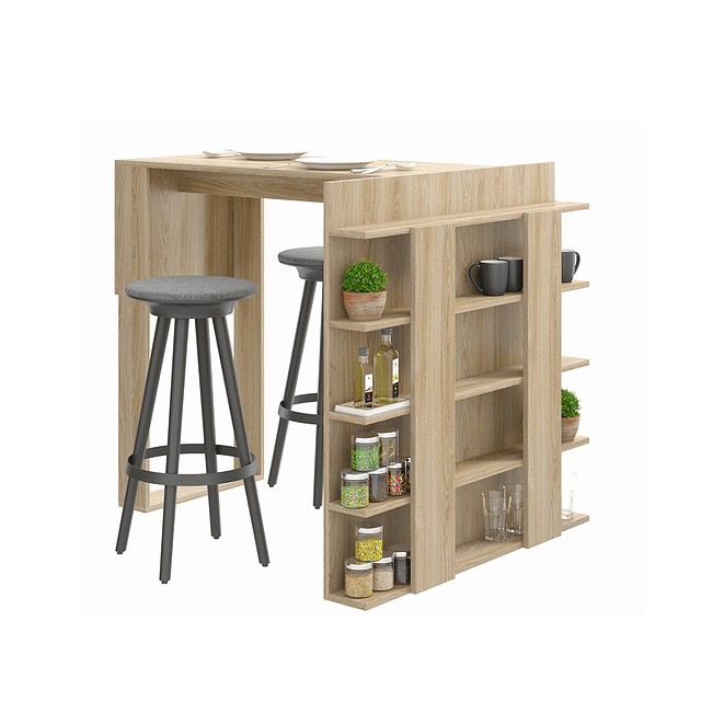 Mesa Smart Con Repisa Lateral Nature 1002