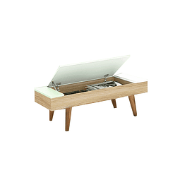 Mesa Centro Con Almacenamiento Nature/Blanco 1002 Leaves