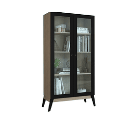 Vitrina 2 Puertas Café/Negro Amber