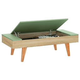 Mesa Centro Con Almacenamiento Nature/Verde 