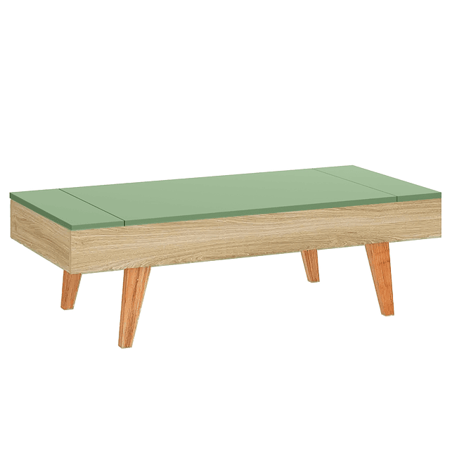 Mesa Centro Con Almacenamiento Nature/Verde 1002 Leaves