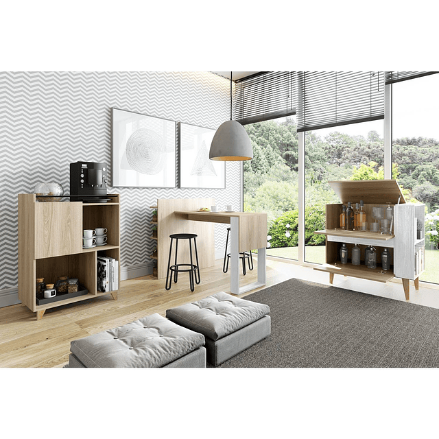 Mesa Panel Mutiuso 1002 Smart Blanco/Beige
