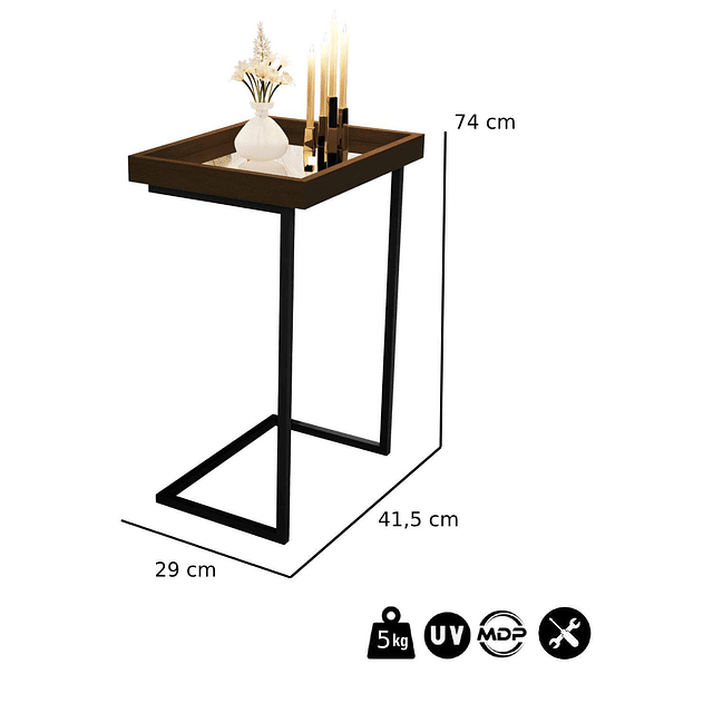 Mesa Auxiliar Luxor Canela
