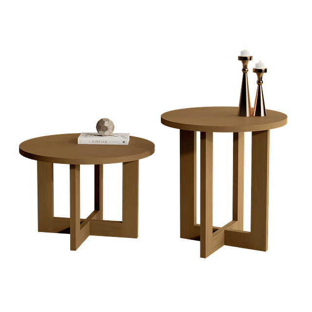 Mesa Lateral Redonda Be Caramelo 