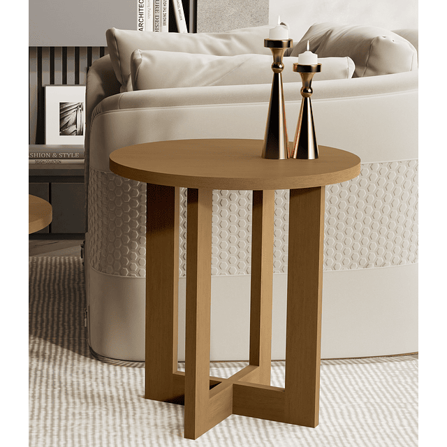 Mesa Lateral Redonda Be Caramelo 