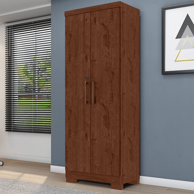 Estante Con Puertas Multiuso Café Mate Cinza