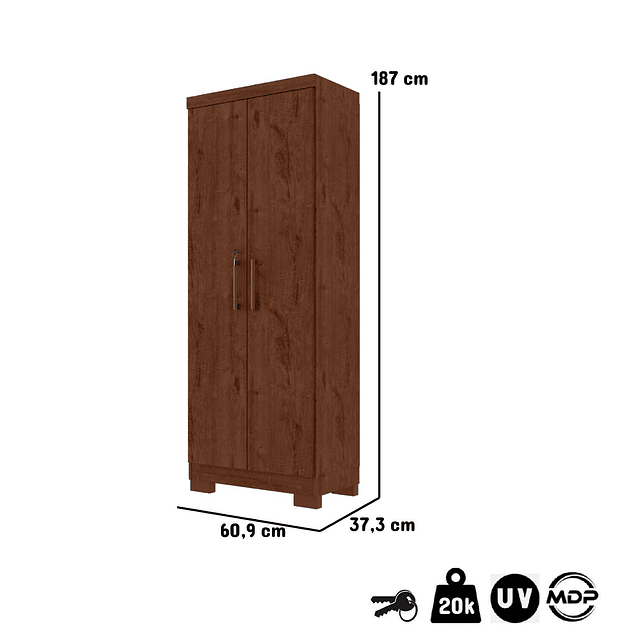 Estante Con Puertas Multiuso Café Mate Cinza