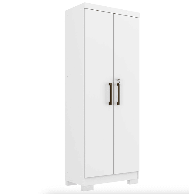 Estante Con Puertas Multiuso Blanco Mate Cinza