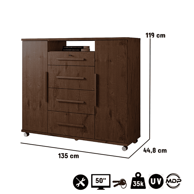 Comoda Multifuncional Café Mate Cinza