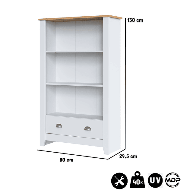 Estante 4 Espacios Ludlow Blanco Miel